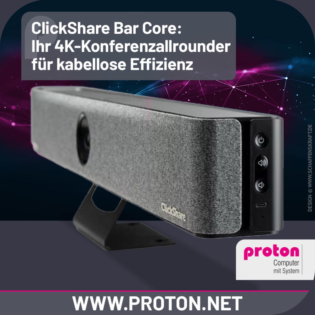 Click­Share Bar Core: Ihr 4K-Konferenz­allrounder für kabel­lose Effizienz